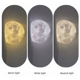 20cm Resin Moon Wall Lamp - Hardwired, Warm White Corner Lamp in Wabi-Sabi Style