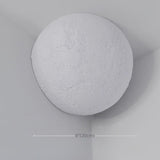 20cm Resin Moon Wall Lamp - Hardwired, Warm White Corner Lamp in Wabi-Sabi Style