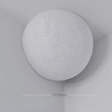 20cm Resin Moon Wall Lamp - Hardwired, Warm White Corner Lamp in Wabi-Sabi Style