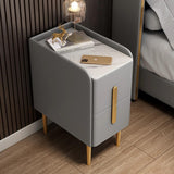 24″ Narrow Bedside Table - Off-White Modern Wood Nightstand Only