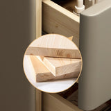 24″ Narrow Bedside Table - Off-White Modern Wood Nightstand Only