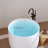 31.5″ Acrylic Soaking Bathtub - Round Modern Freestanding Style