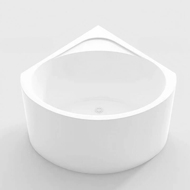 31.5″ Sector Shaped Acrylic Corner Tub - Deep Soaking, Modern Style, Standalone