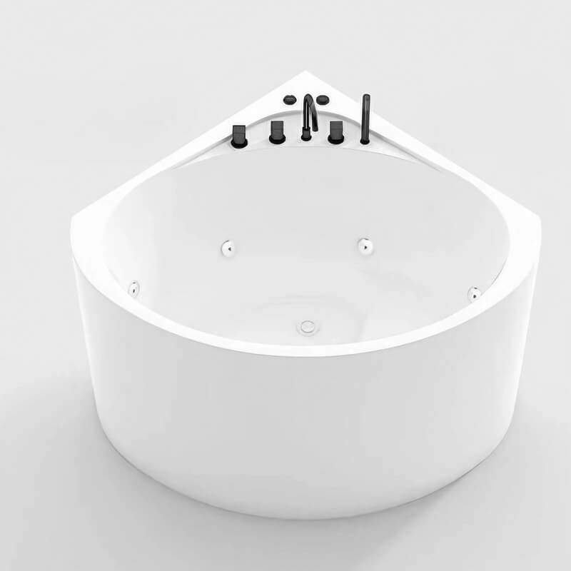 31.5″ Sector Shaped Acrylic Corner Tub - Deep Soaking, Modern Style, Standalone