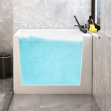 39.4″ Back To Wall Modern Rectangle Japanese Soaking Bathtub - Acrylic