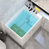 39.4″ Back To Wall Modern Rectangle Japanese Soaking Bathtub - Acrylic