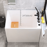 39.4″ Back To Wall Modern Rectangle Japanese Soaking Bathtub - Acrylic