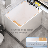 39.4″ Back To Wall Modern Rectangle Japanese Soaking Bathtub - Acrylic