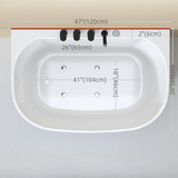 39.4″ Back To Wall Whirlpool Acrylic Soaking Bathtub - Japanese Style - Modern
