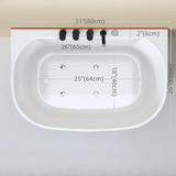 39.4″ Back To Wall Whirlpool Acrylic Soaking Bathtub - Japanese Style - Modern