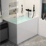 39.4″ Modern Freestanding Japanese Deep Soaking Bathtub Acrylic Rectangle