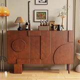 39.4" Modern White Birch Sideboard with Doors and 3 Shelves