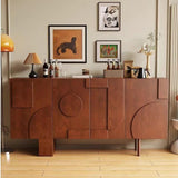 39.4" Modern White Birch Sideboard with Doors and 3 Shelves