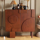 39.4" Modern White Birch Sideboard with Doors and 3 Shelves