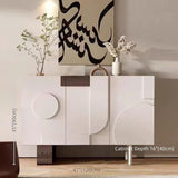 39.4" Modern White Birch Sideboard with Doors and 3 Shelves