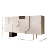 39.4" Modern White Birch Sideboard with Doors and 3 Shelves