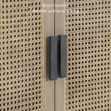 43" Rattan Dresser with Shelves and Doors Included - Japandi Style - Natural Color