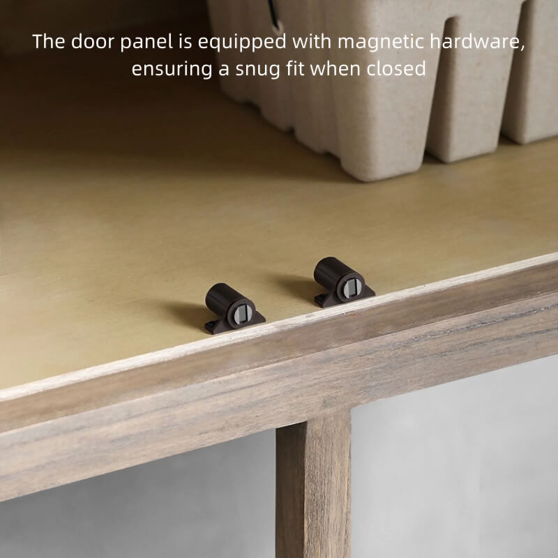 43" Rattan Dresser with Shelves and Doors Included - Japandi Style - Natural Color