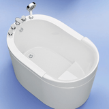 47.2″ Modern Oval Acrylic Freestanding Japanese Deep Soaking Bathtub