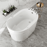 47.2″ Modern Oval Acrylic Freestanding Japanese Deep Soaking Bathtub