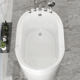 47.2″ Modern Oval Acrylic Freestanding Japanese Deep Soaking Bathtub
