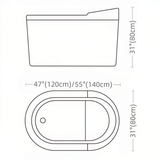 47.2″ Modern Oval Acrylic Freestanding Japanese Deep Soaking Bathtub