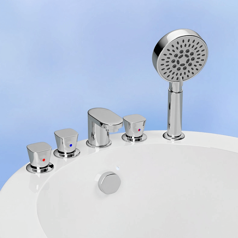 47.2″ Modern Oval Acrylic Freestanding Japanese Deep Soaking Bathtub