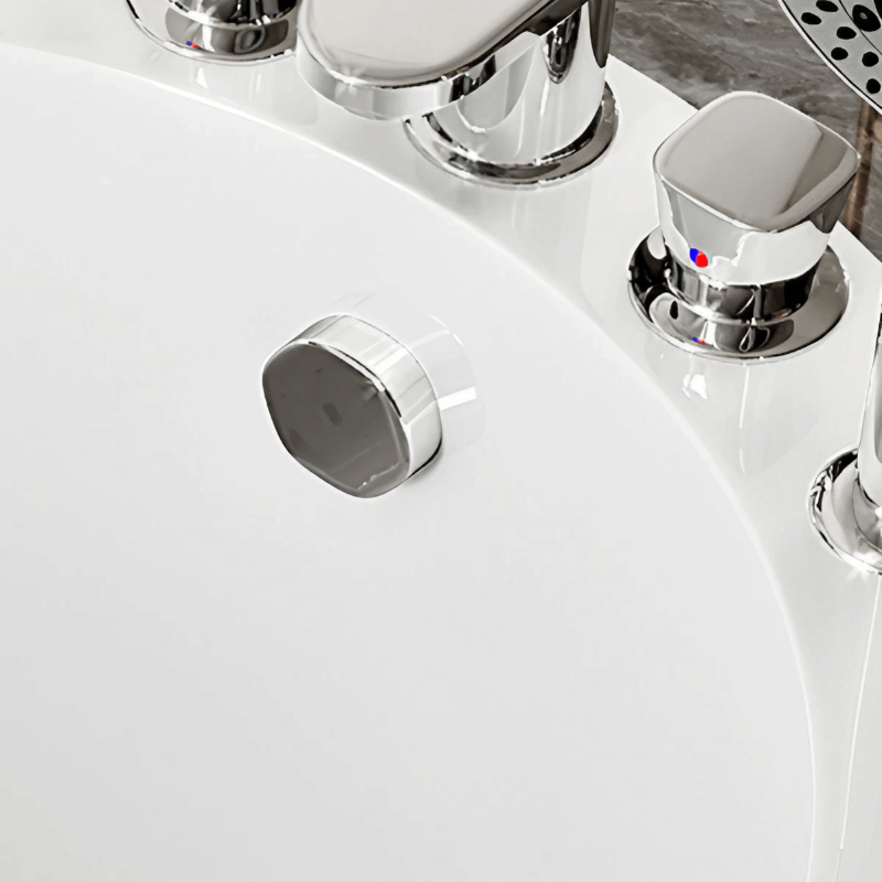 47.2″ Modern Oval Acrylic Freestanding Japanese Deep Soaking Bathtub