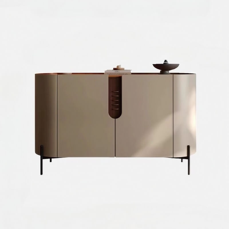 47.2″ White Wood Sideboard - Modern Style with Doors and Shelves