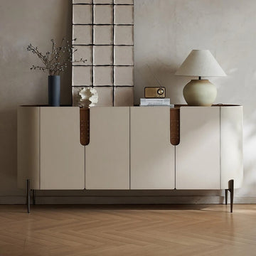 47.2″ White Wood Sideboard - Modern Style with Doors and Shelves
