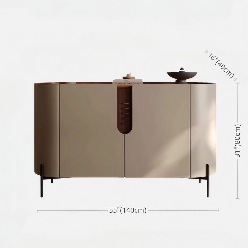47.2″ White Wood Sideboard - Modern Style with Doors and Shelves