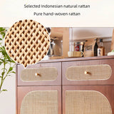 55" Rattan Dresser - 3 Drawers - Walnut - Japandi Style
