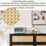 55" Rattan Dresser - 6 Drawers - French Style - Black