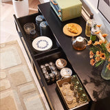 55" Rattan Dresser - 6 Drawers - French Style - Black