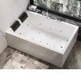 59.06″ Modern Acrylic Rectangle Deep Soaking Two Person Bathtub - Standalone