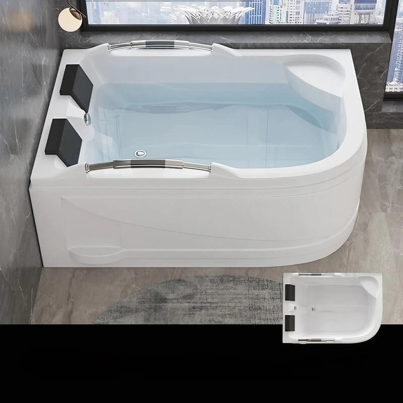 66.93″ Acrylic Irregular Deep Soaking Bathtub for Two - Modern Standalone