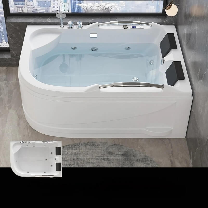 66.93″ Acrylic Irregular Deep Soaking Bathtub for Two - Modern Standalone