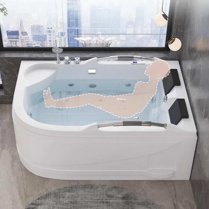 66.93″ Acrylic Irregular Deep Soaking Bathtub for Two - Modern Standalone
