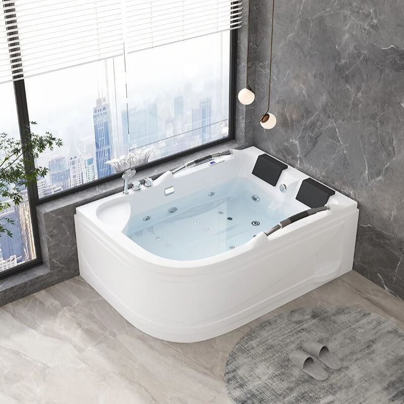 66.93″ Acrylic Irregular Deep Soaking Bathtub for Two - Modern Standalone