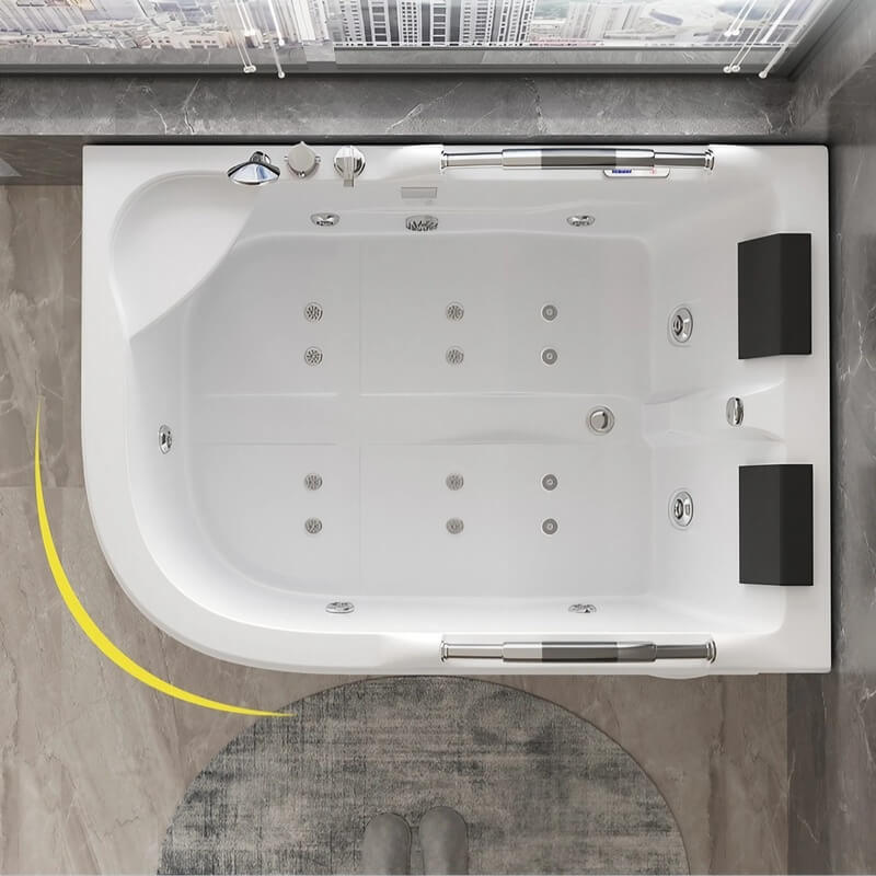 66.93″ Acrylic Irregular Deep Soaking Bathtub for Two - Modern Standalone