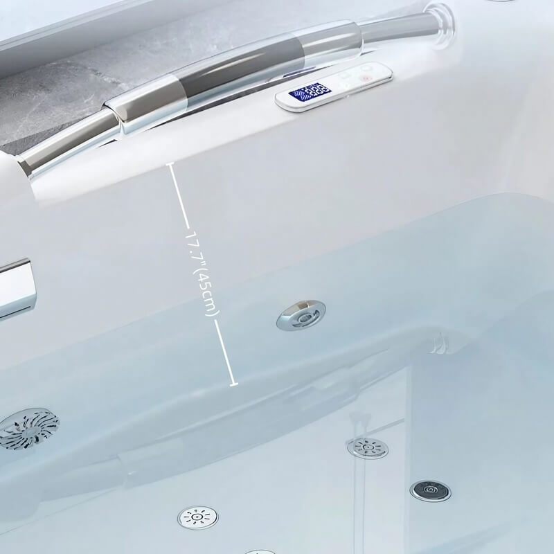 66.93″ Acrylic Irregular Deep Soaking Bathtub for Two - Modern Standalone
