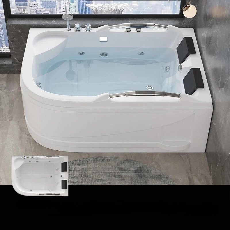 66.93″ Acrylic Irregular Deep Soaking Bathtub for Two - Modern Standalone