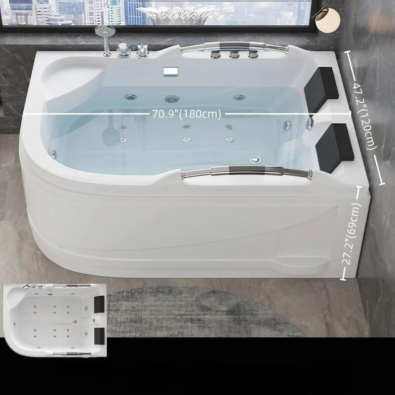 66.93″ Acrylic Irregular Deep Soaking Bathtub for Two - Modern Standalone