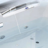 66.93″ Acrylic Irregular Deep Soaking Bathtub for Two - Modern Standalone