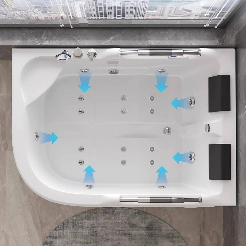 66.93″ Acrylic Irregular Deep Soaking Bathtub for Two - Modern Standalone