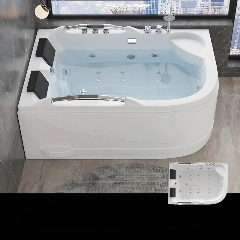 66.93″ Acrylic Irregular Deep Soaking Bathtub for Two - Modern Standalone