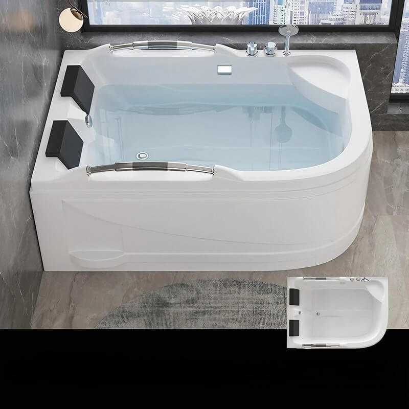 66.93″ Acrylic Irregular Deep Soaking Bathtub for Two - Modern Standalone