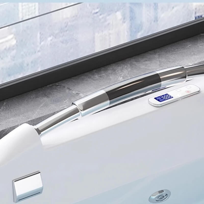 66.93″ Acrylic Irregular Deep Soaking Bathtub for Two - Modern Standalone