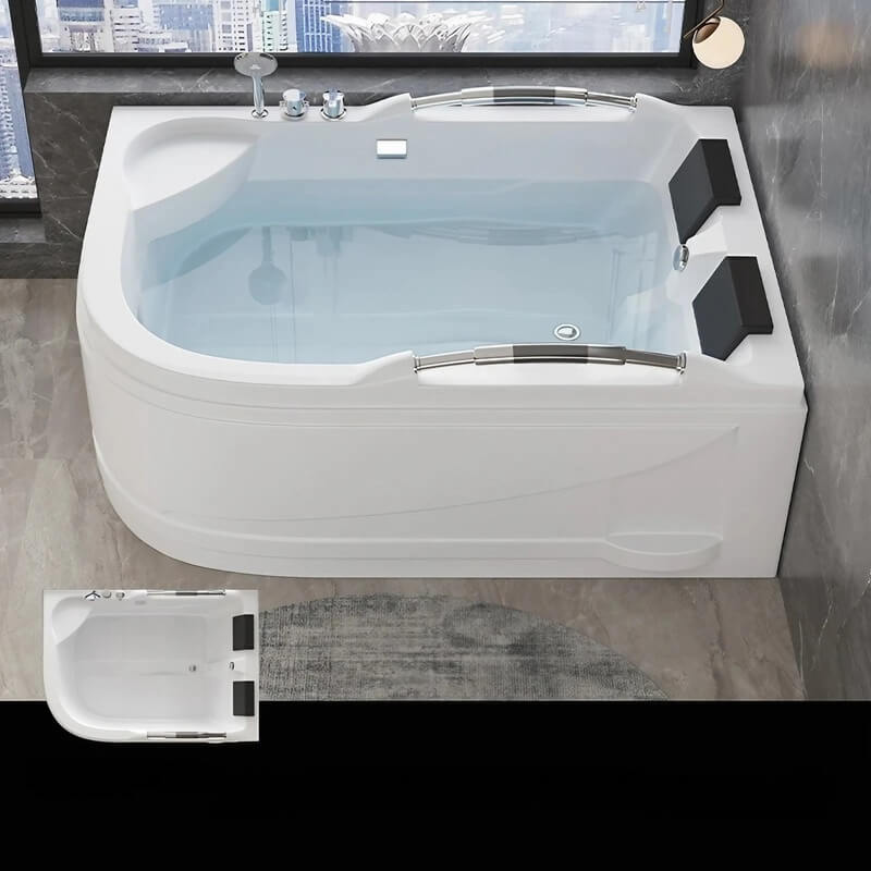 66.93″ Acrylic Irregular Deep Soaking Bathtub for Two - Modern Standalone