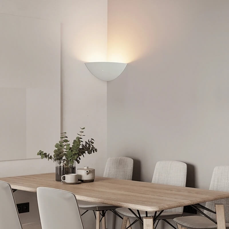 Minimalist Modern Corner Lamp - 8.1"L x 4.3"H x 8.1"W, 5W, 3000K, 110V~220V Hardwired Rounded Plaster Wall Light